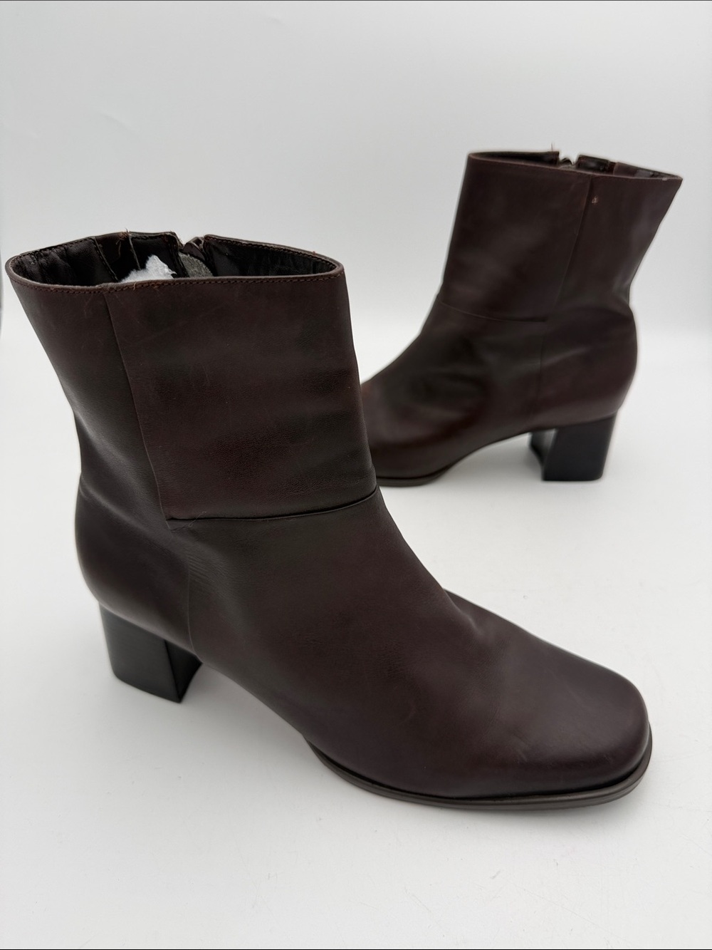 Vintage Easy Spirit Men's Brown Leather Zip Ankle Boots women 10D Y2K retro goth